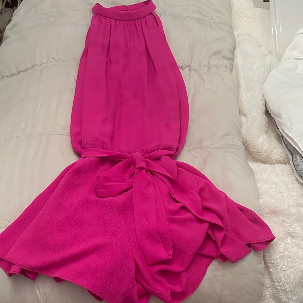 XS SAYLOR Bright Pink Halter Romper
